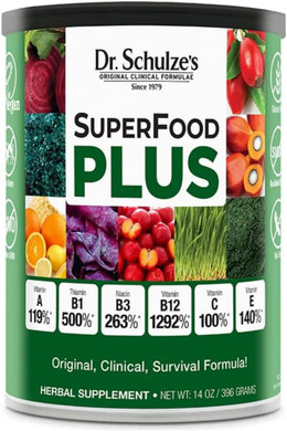 Dr. SchulzeS Superfood Plus | Vitamin And Mineral Herbal Concentrate | Daily Nutrition | Gluten-Free And Non-Gmo | Vegan | 14 Ounce Powder | Packaging May Vary