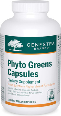Genestra Brands Phyto Greens Capsules | Vitamins, Dietary Fiber And Enzymes For Optimum Nutrition | 180 Capsules