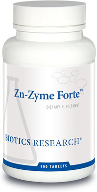 Biotics Research Zn-Zyme Forte 25 Mg Zinc, Immune System Support, Optimal Cellular Function, Tablet-Based With Added Antioxidants. 100 Tablets