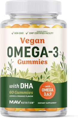Omega 3 6 9 + Dha Gummies | Plant-Based Triple Omegas From Algae & Chia Seed Oil | With 50Mg Of Dha | Vegetarian, Non-Gmo, Gluten-Free, Essential Fatty Acid Supplements For Adults | 60 Gummies