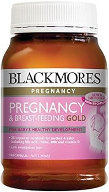 Blackmores Pregnancy & Breastfeeding Gold 180 Caps Health Supplement Essential Nutrients For Mother And Baby, Dha Fish Oil