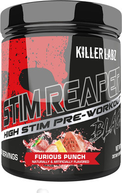 Stim Reaper Black High Stimulant Pre-Workout Powder Extreme Energy & Focus | Long Lasting Euphoria And Muscle Pumps | 30 Servings (American Pop)