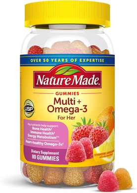 Nature Made Womens Gummy Multivitamins With Omega-3, Multivitamin For Women For Daily Nutritional Support, 80 Gummies, 40 Day Supply