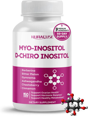 High Potency Myo-Inositol & D-Chiro Inositol With Chasteberry, Cinnamon, Bitter Melon & Gymnema  Supports Optimal Hormone Balance, Healthy Metabolism*  Made In The Usa