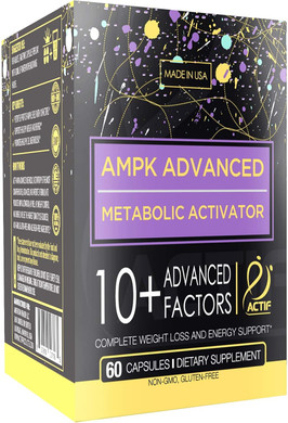 Actif Ampk Advanced Metabolic Activator With 10 Factors, Non-Gmo, Weight Loss And Energy Support, 60 Capsules