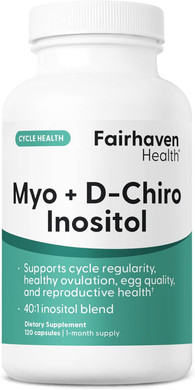 Fairhaven Health Myo-Inositol And D-Chiro Inositol Supplement For Women | 40:1 Ratio | Female Fertility Supplement For Women And Hormone Balance* | Vegan | 240 Myo & D-Chiro Inositol Capsules