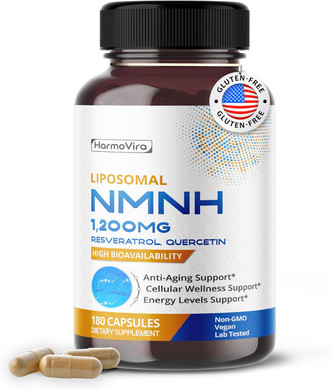 Liposomal Nmnh 1,200 Mg With Resveratrol, Quercetin, Vitamin C & D3  180 Capsules  Vegan, Non-Gmo