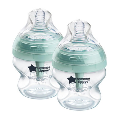 Tommee Tippee Advanced Anti-Colic 10 Piece Bottle And Pacifier Set, 5 And 9 Oz Bpa Free Bottles, Newborn 0+ Months, Slow & Medium-Flow Breast-Like Nipples, 3 Travel Bottle Lids, 2 Ultralight Pacifiers