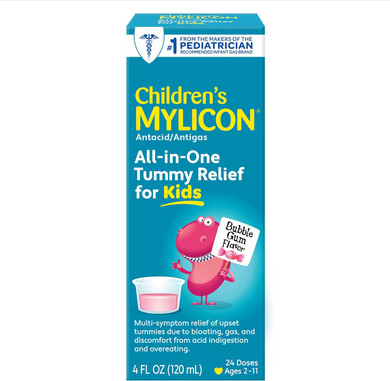 Children'S Mylicon All-In-One Tummy Relief Liquid For Indigestion For Kids, Bubble Gum Flavor, 4Oz