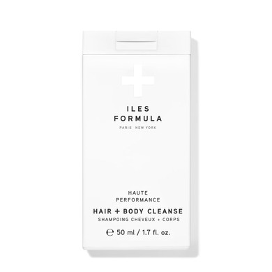 Iles Formula Haute Performance Hair + Body Cleanse Mini - Gently Cleanse & Nourish Hair & Body - Sulfate, Silicone & Paraben Free, (50 Ml)