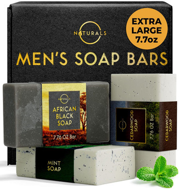 O Naturals Bar Soap For Men - 3-Pcs Mens Soap Bar - Natural Soap - Mens Bar Soap - Men Soap - Natural Soap For Men - Organic Men'S Soap Bars - Exfoliating Soap Bar - Citrus, Olive & Cedarwood