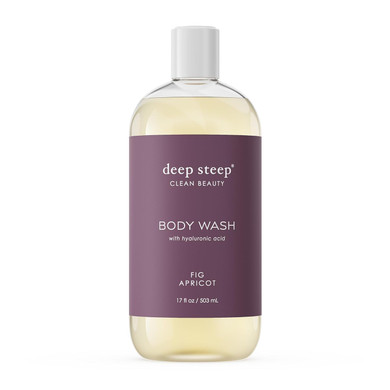 Deep Steep Body Wash, Fig Apricot, 17 Oz  Hydrating Shower Gel With Hyaluronic Acid, Shea Butter, Aloe Vera & Argan Oil  Vegan, Clean Beauty, Clean & Refreshed Skin