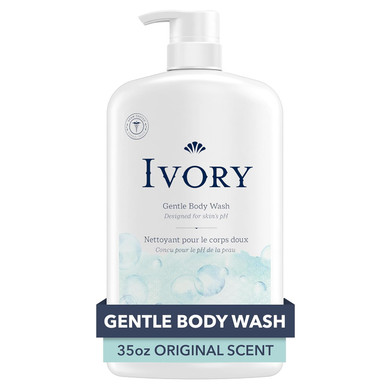 Ivory Gentle Body Wash, Designed For The Whole Family, Free Of Dyes Heavy Perfumes Parabens Phthalates & Silicones, Aloe Scent, 35 Oz