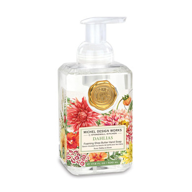 Michel Design Works Foaming Hand Soap 17.8Oz, Sweet Floral Melody Scent And Design, Shea Butter And Aloe Vera Blend, Beautiful Square Container With Pump