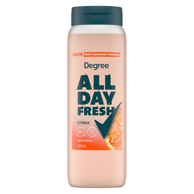 Degree All Day Fresh Body Wash Fresh Citrus Deep Cleansing 20 Oz
