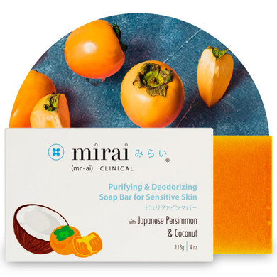 Mirai Clinical Persimmon Soap Bar For Body (100G) - Nonenal Odor Control With Japanese Persimmon And Green Tea Extract - Deodorant Soap Bar For Men & Women