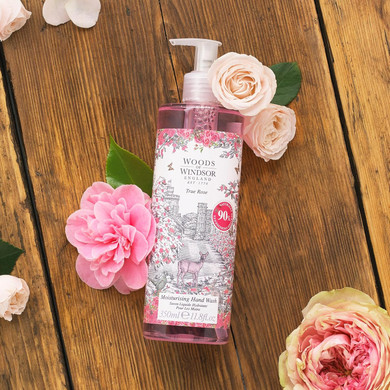 Woods Of Windsor Rose Hand Wash, Liquid Hand Soap With Pump To Help Soften And Moisturize Skin, True Rose Scent 350Ml