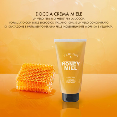 Perlier Honey Miel Doccia Crema Elisir Di Miele Biologico 100% Italiano, Shower Gel Honey Elixir 250 Ml, 8.4 Fl Oz Made In Italy [Italian Import]