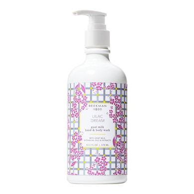 Beekman 1802 Goat Milk Hand Wash, Lilac Dream - Scented - 12.5 Oz - Cleanses, Softens & Nourishes Skin - Good For Sensitive Skin - Cruelty Free - Ready For Use, Pump Inserted