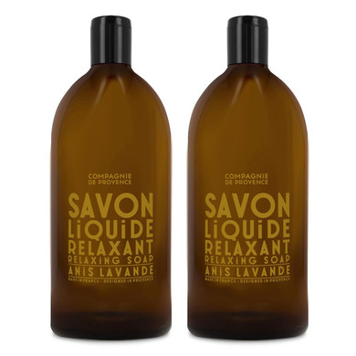 Compagnie De Provence Savon De Marseille Extra Pure Liquid Soap - Anise Lavender - Bulk 67.6 Fl Oz Plastic Bottle Refill