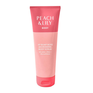 Peach & Lily Kp Bump Boss Microderm Body Scrub | 10% Aha (7% Glycolic Acid + 3% Lactic Acid) | Smooth, Silky-Soft And Radiant Skin | Clean, Non-Toxic, Cruelty-Free | 8.11 Oz