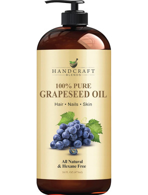 Handcraft Blends Grapeseed Oil - Cold-Pressed 28 Fl Oz - 100% Pure And Natural - Premium Grade Carrier Oil For Skin And Hair - Hair And Body - Massage - Hexane-Free