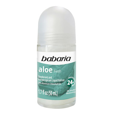 Babaria Roll-On Deodorant, Aloe - Alcohol-Free Antiperspirant For Women And Men With 24-Hour Protection - Moisturizing Anti Sweat Deodorant - 3 Pc