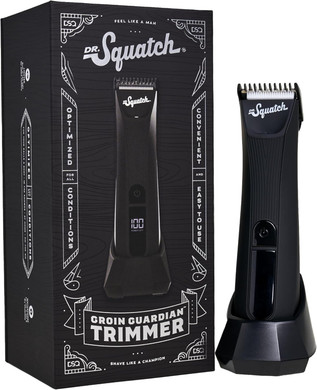 Dr. Squatch Groin Guardian Electric Trimmer With Squatch-Shield Technology - Cordless Body Hair Trimmer With Built-In Led Light, Black