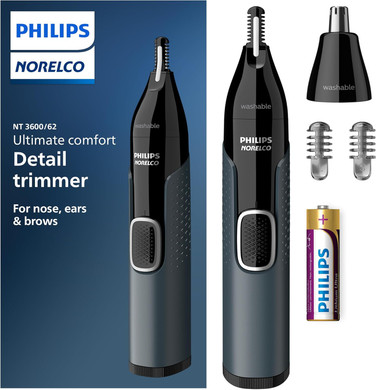 Philips Norelco Nose Trimmer 3000, For Nose, Ears Eyebrows, Nt3600/62