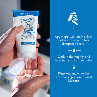 Maestro'S Classic Beard Recovery Tube  Spirited Blend Moisturizer & Conditioner For Men | Hydrates, Softens & Revives | For All Hair Types & Daily Care, 8 Oz