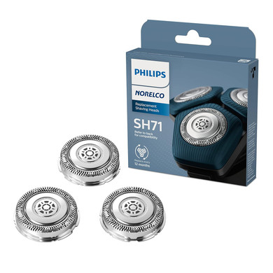 Philips Norelco Genuine Sh71/52 Shaving Heads Compatible With Norelco Shaver Series 5000 Angular And 7000 , Latest Version For Refreshed Rq12/70, Rq12/60, Sh60/70, And Sh70/70