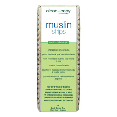 Clean + Easy Small Muslin Wax Strips  Pre-Cut Facial Waxing Strips For Upper Lip, Eyebrows, Chin & Small Areas, 100 Count