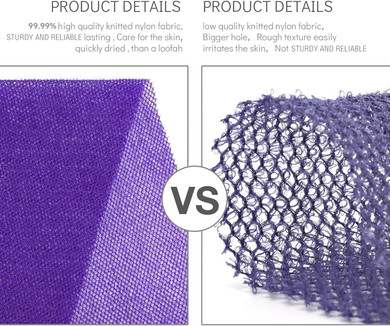 Ujfqbh 6 Pieces African Net Sponge Long Bath Sponge Exfoliating Shower Body Scrubber For Daily Use, Terrific For Smoother Skin - Back Scrubber For A Refreshing Experience (Purple - Orange)