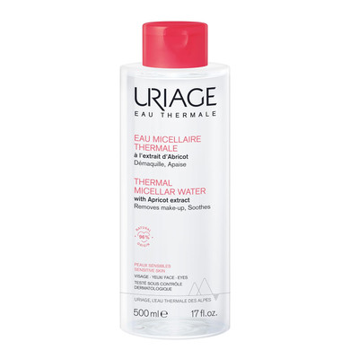Uriage Thermal Micellar Water For Sensitive Skin 17 Fl.Oz. | Oil- Free Cleansing Care - Gentle Makeup Remover, Suitable For Sensitive Skin | Removes Excess Of Dirt And Makeup While Soothing The Skin