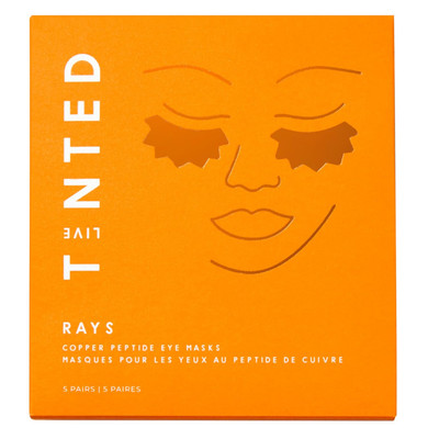 Live Tinted Rays Copper Peptide Eye Masks - Cooling, Brightening, And Nourishing Under Eye Patches, Reduces Fine Lines, Depuffs, & Hydrates With Copper Peptides, Banana Extract, And Bakuchiol - 1 Pair