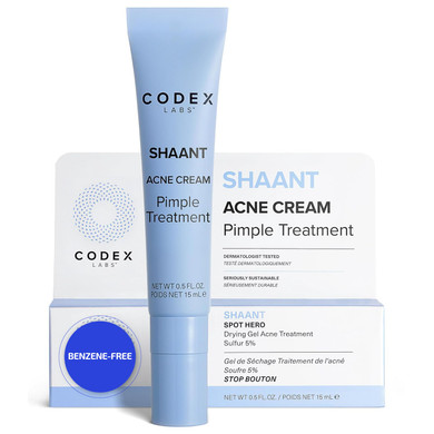 Codex Labs Shaant Spot Hero  Sulfur & Green Tea Gel For Blemish-Prone Skin | Fast-Drying Formula For Clear-Looking Skin | 0.5Oz