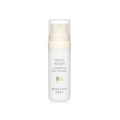 Beekman 1802 Milk Wash Exfoliating Jelly Face Cleanser - Fragrance Free - 0.5 Oz - With Goat Milk + 100% Natural Ahas & Bhas - Helps Control Oil & Exfoliates - Good For Sensitive Skin - Cruelty Free