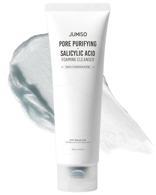 Jumiso Pore-Purifying Salicylic Acid Foaming Cleanser - Korean Face Wash With 0.5% Bha Blue Clay - Oil Control Low Ph Non-Comedogenic Glass Skin Texture Improvement - All Skin Types Daily Use 4.23 Oz