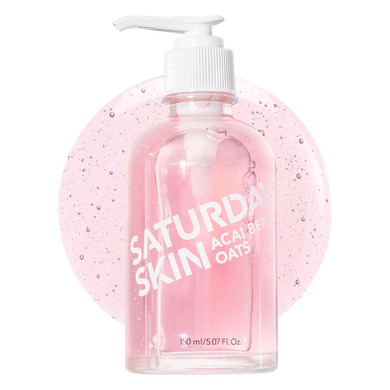Saturday Skin Hydrating Gentle Facial Gel Cleanser Makeup Remover Sensitive Skin Face Wash Antioxidant Vitamin Brightening Smoothing | Korean Skin Care Cica Acai Berry Oats