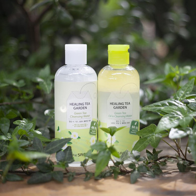 Thesaem Healing Tea Garden Cleansing Water Tea Tree 300Ml (10.14 Fl.Oz) - One Step No Wash Cleansing Water, Pore And Sebum Care, Skin Refeshing And Moisturizing