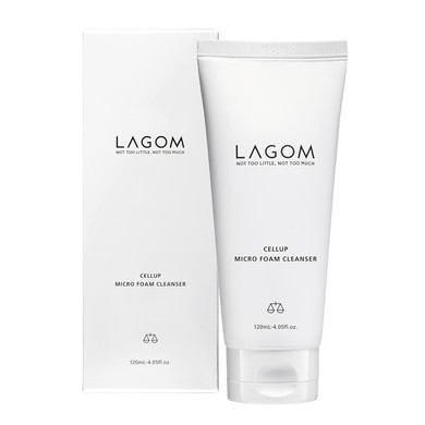 Lagom Cellup Micro Foam Cleanser | Hydrating Deep Cleansing Face Wash, Korean Makeup Remover, Dense Soft Micro Bubbles, Ultra Fine Dust Removal 4.05 Fl Oz