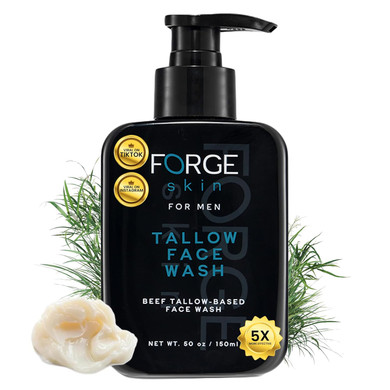 Original Forge Skin Beef Tallow For Skin Face Wash | Grass Fed Beef Tallow Hydrating Facial Cleanser Skincare | Mens Skin Care Tallow Face Moisturizer Soap | Beef Tallow For Face Exfoliating Face Wash