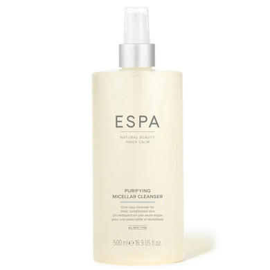 Espa | Purifying Micellar Cleanser | Supersize | 500Ml |Hyaluronic Acid | Gentle, Non-Rinse Cleanser