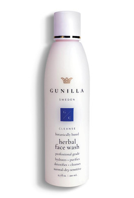 Gunilla Herbal Face Wash - Very Gentle Daily Cream Cleanser For Dry, Normal, Sensitive Skin. Removes Dirt, Oil & Impurities. Plant-Based. Vegan. Natural. Concentrated 6.7 Oz