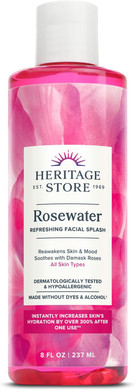 Heritage Store Rosewater - Refreshing Splash For Glowing Skin With Damask Rose - All Skin Types - Hydrating Rose Water For Face - Made Without Alcohol, Hypoallergenic, Vegan, 60-Day Guarantee, 1 Gal