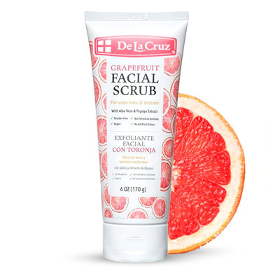 De La Cruz Grapefruit Facial Scrub - Face Exfoliator Scrub With Vitamin E, Papaya And Aloe Vera (0.6 Ounce (Trial Size))