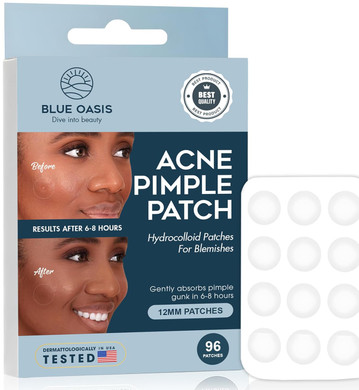 Acne Pimple Patches For Face, Hydrocolloid Patch Acne Spot Treatment, Zit Absorbing Pimple Patch Stickers - Fast Healing Blemish Patches For Face - Zit Patches 96 Count