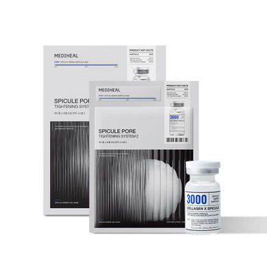 Mediheal Collagen Spicule 3000Ppm Intensive Serum  Micro Needle Serum For Pore Care, Soothing & Skin Texture Improvement, 2-Step,Collagen Spicule Ampoule And Gel Mask Set,Skin Booster,10Pcs