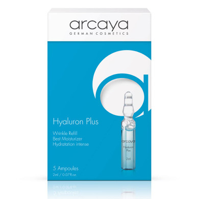 Arcaya Hyaluron Plus Ampoule With Hyaluronic Acid, Instant Wrinkle Filler, Skin Plumper & Face Moisturizer - Strengthen Skin With Soy Protein - For Demanding, Dry Skin - Vegan & Paraben-Free, 5X2Ml