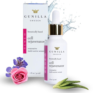 Gunilla Cell Rejuvenator | Plant-Based Anti-Aging Facial Serum | Hydrates, Firms & Smooths For Radiant Skin | With Collagen, Elastin, Ginseng & Vitamins A, B, C & D | Vegan, Spa-Grade Skincare 4Oz